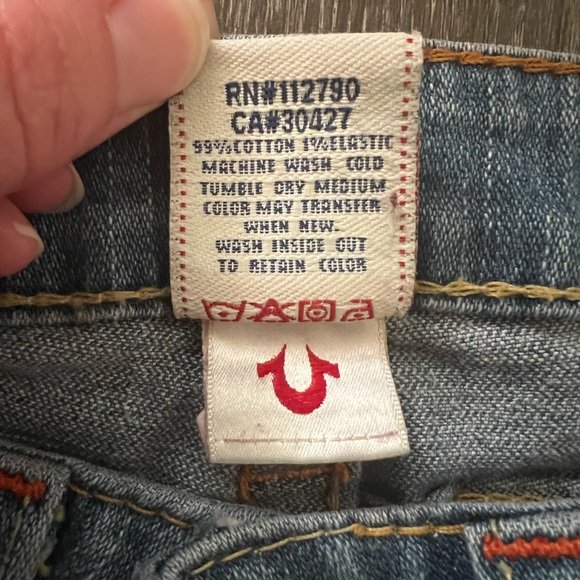🚫SOLD🚫 Vintage True Religion Joey Low Cut Flare Jeans twisted seam - Picture 4 of 5